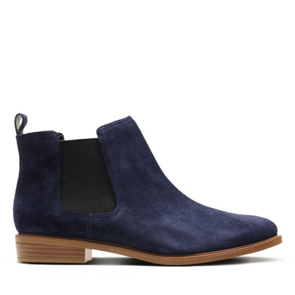 Clarks Womens Taylor Shine Chelsea Boots Navy | CA-4508691